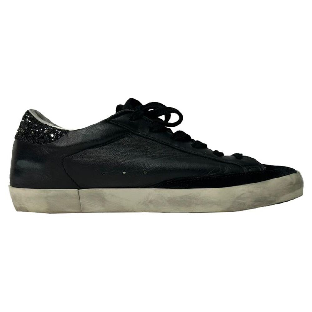 Golden Goose SuperStar Sneakers in Black Leather